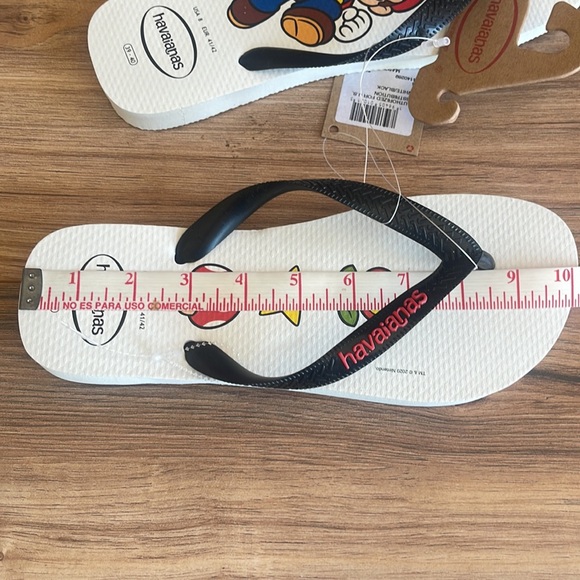 Havaianas Unisex Mario Brothers White/Black Flip Flops Men’s Size 8 - Picture 7 of 8